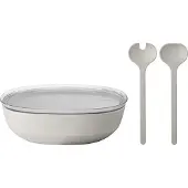 Mepal Servierschale mit Deckel & Salatbesteck Silueta 4000 ml