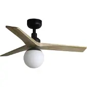 Faro Klim Plafondventilator Black | Pine | S (Ø92cm) | With light (E27)