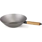 Beka 13970244, Ronde wok-/roerbakpan, RVS, Koolstofstaal, Keramisch, Geschikt voor gas, halogeen, inductie, Afgesloten kookplaat, Hout
