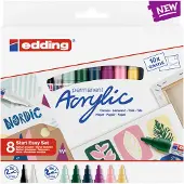 Edding Nordic Start Easy Set van 8 Acrylverf Marker Pens