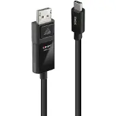 Lindy USB Type C naar DisplayPort 1.4 Adapterkabel - - 2m - HDR - Zwart - Verguld