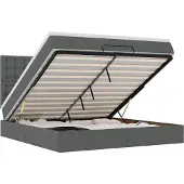 vidaXL Ottoman bed met matras 180x200cm stof donkergrijs