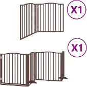 vidaXL Hondenhek inklapbaar 6 panelen 480 cm populierenhout bruin
