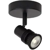 Lucide KIANTI - Wandspot / Wandlamp - Ø 10 cm - 1xGU10 - Zwart