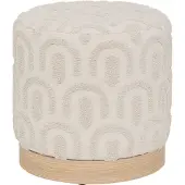 Atmosphera Copas Poef - Ø38xH38cm - Voetbankje - Wit
