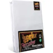 Superieur Hoeslaken - 200x220 cm - Wit - 100% katoen