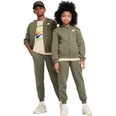 Nike Sportswear Club Fleece Trainingspak Kids Olijfgroen Wit