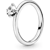 Pandora 198691C01 Ring zilver Clear Heart Solitaire