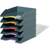 Durable Varicolor Brievenbakset PS (Polustyreen) Stapelbaar A4 Grijs 25,5 x 33 x 5,5 cm 5 Stuks