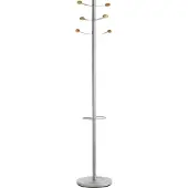 Unilux kapstok Bouquet, hoogte 175 cm, 6 kledinghaken, grijs/hout
