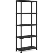 Keter Kunststof Stellingkast - Opbergrek - 75x32x176cm - zwart