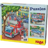 Haba Puzzel - Politie, brandweer & hulpverlening - 12, 15 & 18st.