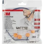 3M Gehoorbescherming 1310, EN 352 2:2020, hoofdband voor 2 draagposities, SNR-waarde 24-25 dB, herbruikbaar, 1 hoofdband en 2 paar oordoppen, blauw-oranje