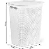 Rotho Wasmand - 50 liter - met afneembaar klapdeksel - wit