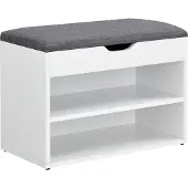 En.casa Schoenenkast Gentofte 46x60x30 cm wit en grijs