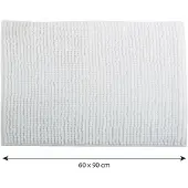 MSV Badkamerkleed/badmat voor op de vloer - ivoor wit - 60 x 90 cm - Microvezel - Badmatjes