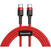 Baseus - Cafule - Kabel Duurzame Nylon Kabel USB-C PD / USB-C PD PD2.0 60W 20V 3A QC3.0 2M Rood - (CATKLF-H09)