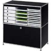 Styro Styroval Pro-ladebox, 10 laden, open, DIN C4, polystyreen, eco-zwart