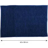 MSV Badkamerkleed/badmat voor op de vloer - donkerblauw - 60 x 90 cm - Microvezel - Badmatjes