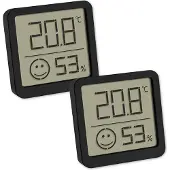 TFA-Dostmann 2er Set digitales Thermo-Hygrometer mit Komfortzone Thermo- en hygrometer Zwart
