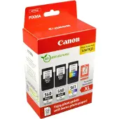 Canon Inktcartridge PG-560 + PG-560 + PG-561 photo value pack (PG-560XL) Zwart + 3 kleuren Multipack