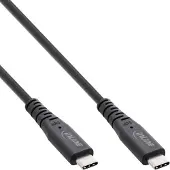 InLine USB4-kabel, USB-C naar USB-C, PD 240W, 8K60Hz, TPE, zwart, 0,5 meter