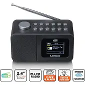 Lenco DAB+/FM Radio wekker met kleurendisplay, sleeptimer en dubbele -