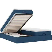 vidaXL Ottoman bed met matrassen 180x200cm stof blauw
