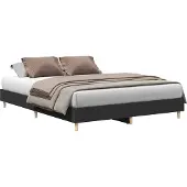 vidaXL Bedframe zonder matras 150x200 cm spaanplaat zwart