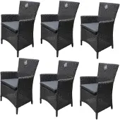 AVH-Collectie Capri dining tuinstoel antraciet set van 6