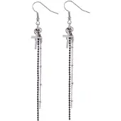 Behave - Oorbellen hanger kruis munt antraciet - Statement avondlook