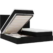 vidaXL Ottoman bed met matrassen 160x200cm stof zwart