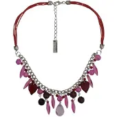 Behave - Ketting met facet geslepen kralen en hangertjes - Trendy sieraden - Nikkelvrij - 40 cm + 5 cm verlengketting