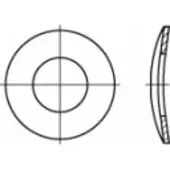 Toolcraft 105894 Veerschijf Binnendiameter: 15 mm DIN 137 Verenstaal 100 stuk(s)