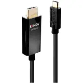 Lindy 43293 Videokabel-adapter, 3 meter, USB Type-C naar HDMI Type A (standaard), zwart