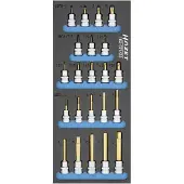 Hazet Dopsleutelbitset 163-571/22 - 3/8 inch (10 mm) vierkant hol - Binnen-TORX-profiel, Binnenveeltandprofiel XZN, Binnen-zeskant-profiel - 22-delig - 19 – 36