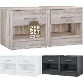 Casaria Nachtkastje Kiel set van 2 Eik 41x39x28cm