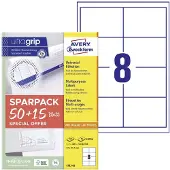 Avery 4782-65 Universele etiketten 97 x 67.7 mm Papier Wit 65 vellen Permanent hechtend Inkjet, Laser (zwart/wit), Laser (kleur), Kopiëren