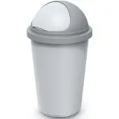 Monzana Afvalbak Zilver/Grijs plastic 50L