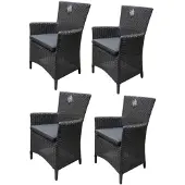 AVH-Collectie Capri dining tuinstoel antraciet set van 4