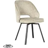 Label51 - Eetkamerstoel Lewis - Beige - 66x52x84cm - Set van 2