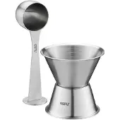 GEFU 12728 Trechter en koffiemaatset CONSCIO, Accessoires voor koffiezetapparaten, Zilver