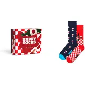 Happy socks Sokken 'Wine' nachtblauw / azuur / rood / wit