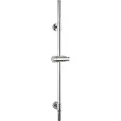 Wenko Douchestang Basic RVS chroom, lengte 66cm, diameter 19mm, met douchekophouder en 2 wandsteunen - Glijstang chroom