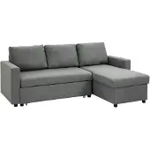 HOMCOM HOMdotCOM Hoekbank met slaapfunctie 211,5 cm x 146 cm x 85 cm