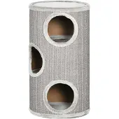 PawHut Paws krabpaal voor katten met 3 niveaus, inclusief sisaltouw, krabvlak, krabpaal voor katten, 38 cm x 38 cm x 70 cm, lichtgrijs