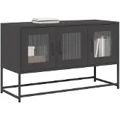 vidaXL Tv-meubel 100,5x39x60,5 cm koudgewalst staal zwart