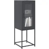 vidaXL Dressoir 36x39x107 cm koudgewalst staal antracietkleurig