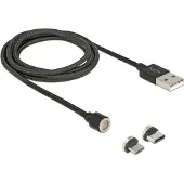 DeLOCK 85723 USB-kabel USB 2.0 USB-A stekker, USB-C stekker, USB-micro-B stekker 1.10 m Zwart