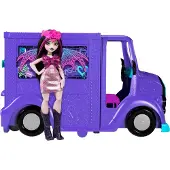 Monster High Draculaura Doll & Playset Fangtastic Rockin Food Truck with Pullout Stage Transformation & 13+ Themed Accessories